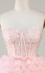 H1905 - Sexy A-Line Empire Sweetheart Illusion Cutout Appliques Ball Gown Short Party/Homecoming Dress