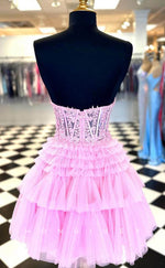 H1905 - Sexy A-Line Empire Sweetheart Illusion Cutout Appliques Ball Gown Short Party/Homecoming Dress