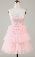 H1905 - Sexy A-Line Empire Sweetheart Illusion Cutout Appliques Ball Gown Short Party/Homecoming Dress