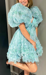 H1910 - Sexy Lace Sweetheart Puff Sleeves Gown Ball Gown Short Party/Homecoming Dress