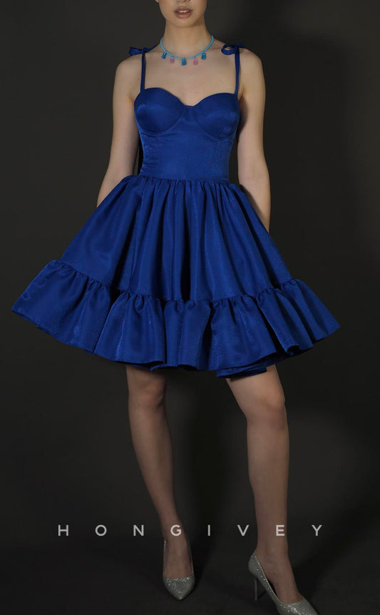 H1927 - Sexy Empire A-Line Sweetheart Spaghetti Straps Ball Gown Short Party/Homecoming Dress