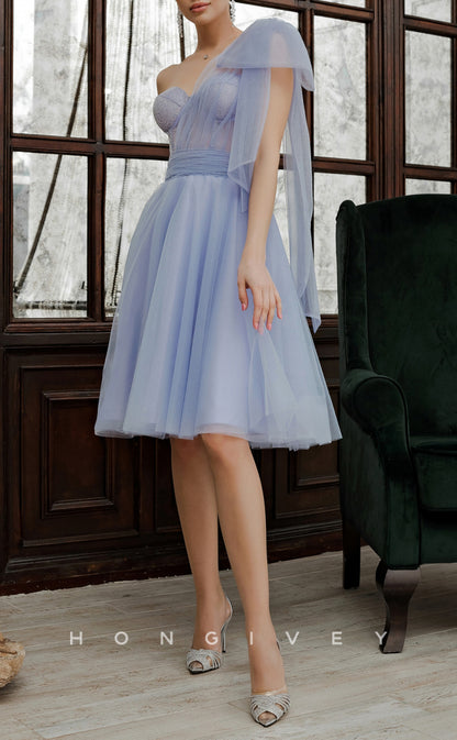 H1929 - Classic/Elegant Empire Sleeveless Bowknot Strappy Short Party/Homecoming Dress