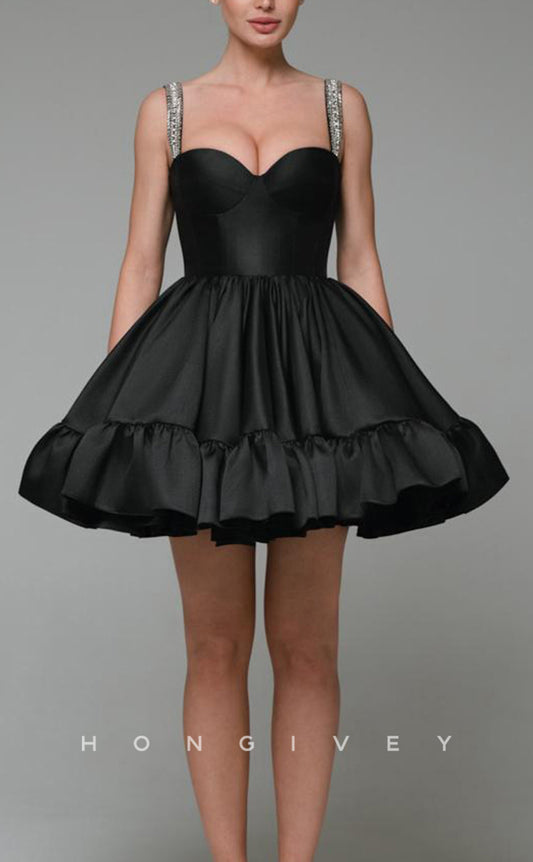 H1936 - Sexy/Casual A-Line Sweetheart Spaghetti Straps Ruffles Short Party/Homecoming Dress