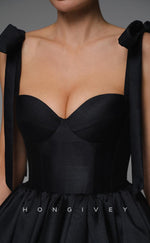 H1937 - Sexy Satin Empire Ball Gown Bowknot Straps Short Evening/Homecoming Dress