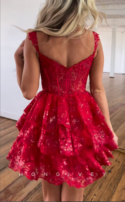 H1945 - Sexy A-Line Sweetheart Spaghetti Straps Ball Gown Short Cocktail/Homecoming Dress