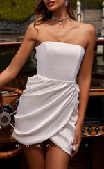 H1974 - Sexy Satin Strapless Empire Ruched Bowknot Embellished Short Party/Homecoming Dress