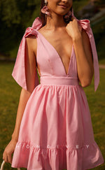 H1975 - Chic & Modern A-Line Empire V-Neck Bowknot Lace-Up Short Party/Homecoming Dress