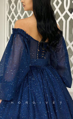 H2043 - Sexy Glitter Illusion Empire A-Line V-Neck Long Sleeves Short Homecoming Dress