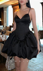 H2054 - Sexy Satin A-Line Empire Sweetheart Spaghetti Straps Short Party/Homecoming Dress