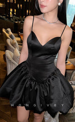 H2054 - Sexy Satin A-Line Empire Sweetheart Spaghetti Straps Short Party/Homecoming Dress