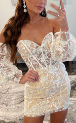 H2066 - Sexy Fitted Illusion Sweetheart Strapless Long Sleeves Short Party/Homecoming Dress