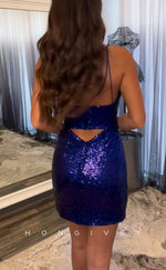 H2070 - Sexy Fitted Glitter Sweetheart Spaghetti Straps Fully Sequined Short Party/Homecoming Dress