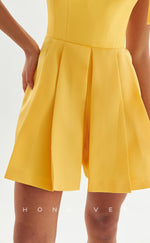 H2085 - Sexy Satin A-Line Square Bowknot Straps With Pockets Short Party/Homecoming Dress