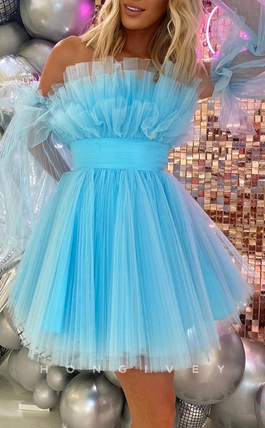 H2117 - Sexy Tulle A-Line Empire Belt Ball Gown Short Party/Homecoming Dress