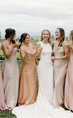 HB039 - Fitted Empire Different Styles Cheap Stain Sexy Prom Party Bridesmaid Dress