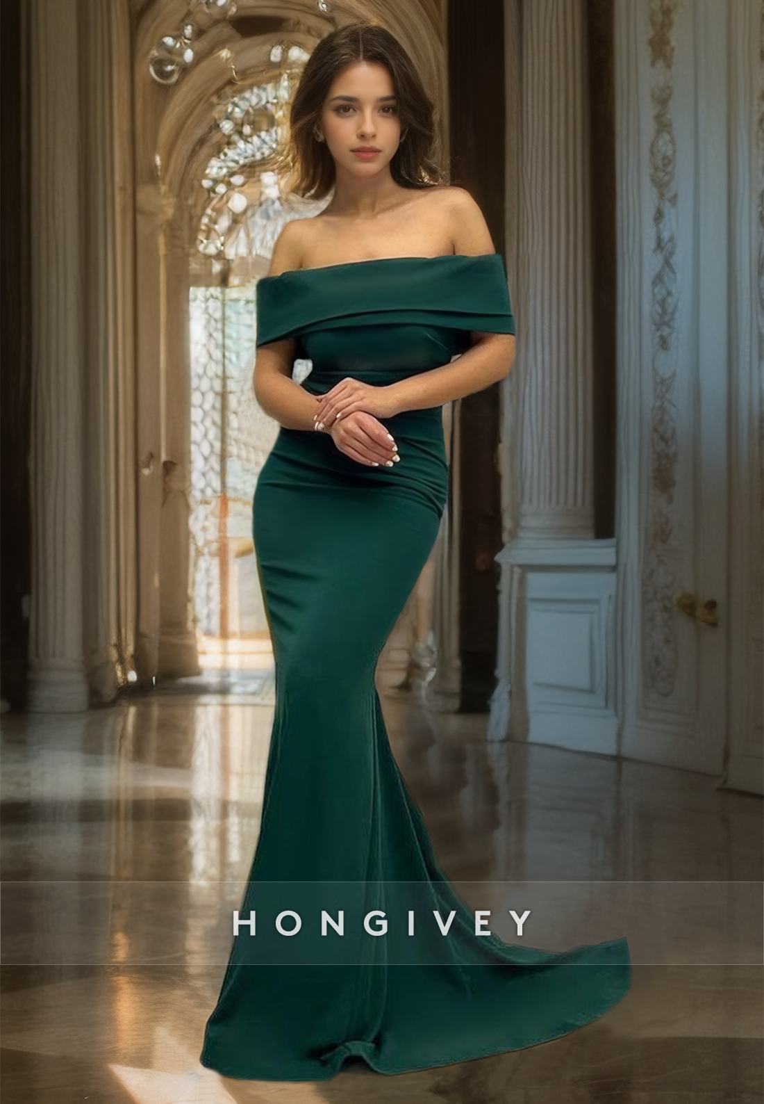 Elegant Off-Shoulder Mermaid/Trumpet Evening Gown  Formal Party Gown