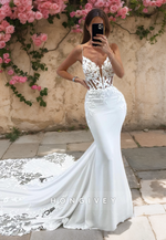 Sexy Applique Trumpet Wedding Dress with Train New 2025 HONGIVEY