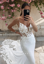 Sexy Applique Trumpet Wedding Dress with Train New 2025 HONGIVEY