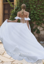 Sexy Applique Off-Shoulder Sheer Back Tulle Wedding Dress 2025 New HONGIVEY