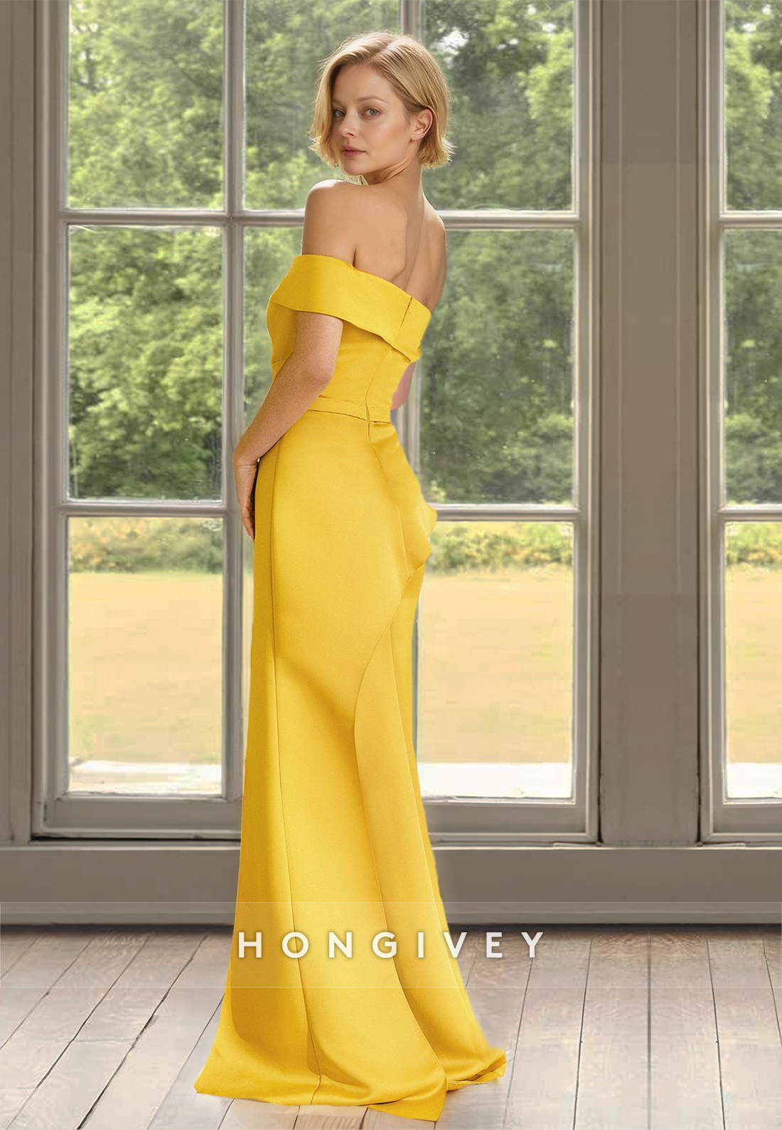 Sheath Asymmetrical Off-Shoulder with Bow Mother of the Bride Dress