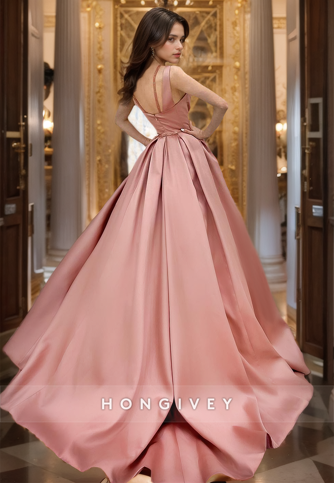 HONGIVEY New Quinceañera Dresses for Girls Sweetheart Straps Empire Waist A-Line Party