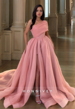 HONGIVEY Girls Elegant Organza Prom Gown Tulle A-Line Formal Party Dress