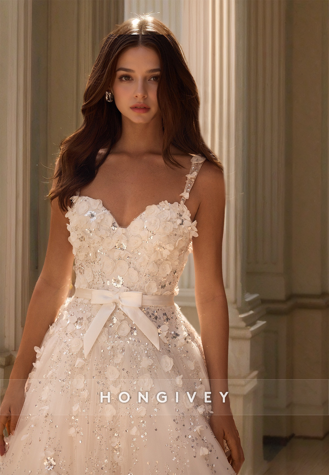 HONGIVEY Stunning Flower Prom Gown Elegant Sweetheart A-Line Luxury Birthday Dresses