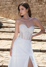 HONGIVEY Lace Applique Tulle Wedding Dress Sleeveless Special A-Line Bride Gown