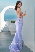 New Lace Applique Strapless Floor-Length Mermaid Formal Evening Dress