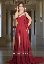 One Shoulder Asymmetrical A-Line Elegant Formal Evening Dress HONGIVEY