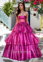 Sparkle Fuchsia Corset A-Line Princess Party Gown Prom Dress Ball Gown