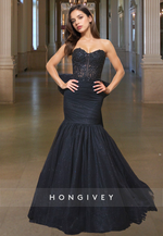 Stunning Sweetheart Bow Mermaid Evening Dress Sexy Applique Formal Gown 2025