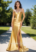 Beaded Off-Shoulder Corset Evening Dress Chic Ruched Trumpet Formal Gown