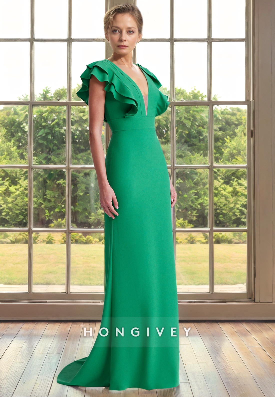 fitted mother of the bride dresses Chic Satin V-Neck Ruffled Dress The dress features a Find Your honeymoon dress Color:Dusty Purple Collection 26