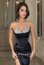 HONGIVEY Elegant Black Beaded Formal Evening Dress with Cape Floor Lenghth Prom Gown