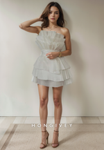 Asymmetrical Casual Sleeveless Empire Short Party Homecoming Dress