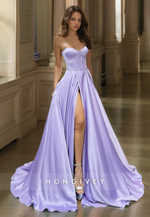 HONGIVEY Simple Solid Formal Evening Dress Floor Lenghth Strapless Prom Gown