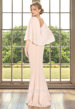 Chic Trumpet Round With Bolero With Side Slit Beaded Cocktail Mother Of Bridge Dress