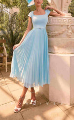 HM160 - Sexy Satin A-Line Empire Square Beaded Two-Piece Ruched Mother of the Bride Dress