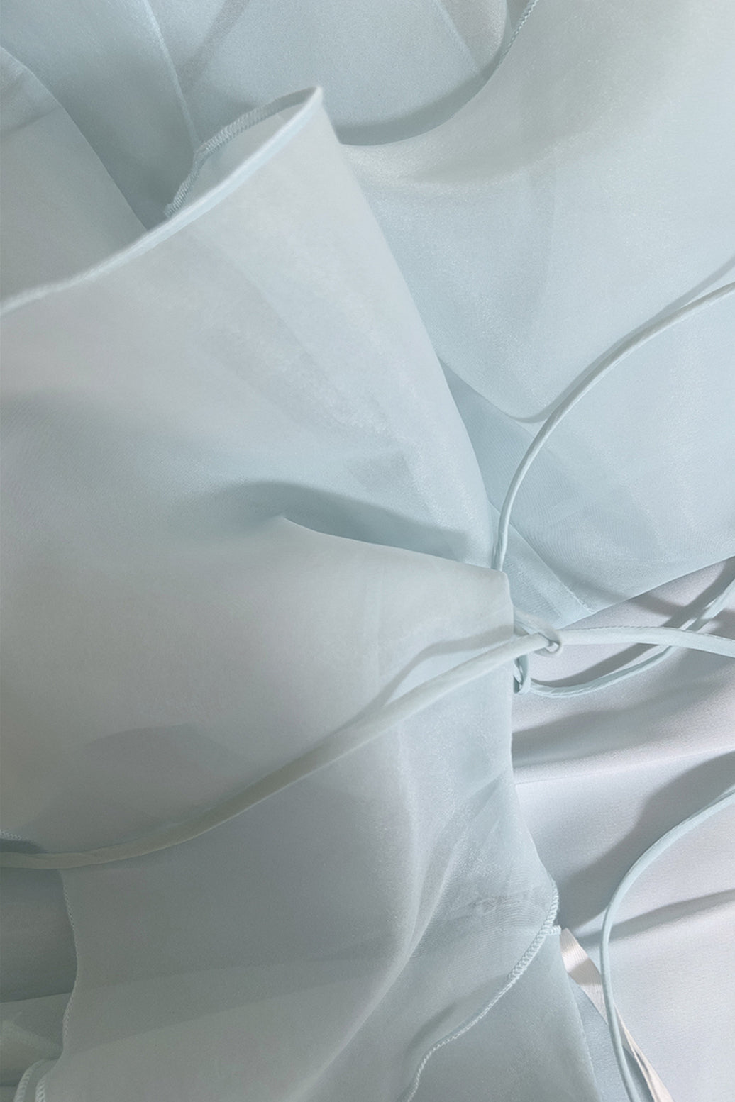 Halter Light Blue Ruffle Tiered Long Dress with Rosette