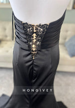 Halter Neck Lace Pleated Open Back Mermaid Black Wedding Dresses with High Slit