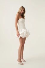 Strapless Sleeveless Mermaid Ruffles Short Mini Wedding Dress