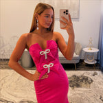 Mermaid Satin Sweetheart Prom Dresses Long Strapless Evening Party Gowns for Women