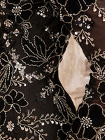 Elegant Black O-Neck Long Sleeve Mermaid Beaded Sequins Sheer Evening Dress