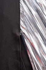 Stylish Plain One-Shoulder Evening Dress with Metallic Pleated