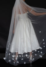 Sweetheart A-Line Sweetheart Tea-Length Off the Shoulder Satin Wedding Dresses