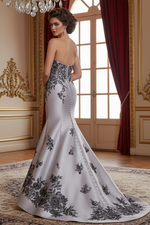 Applique Sleeveless Mermaid Evening Dress