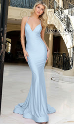 Strappy-Back Long Mermaid Prom Dress