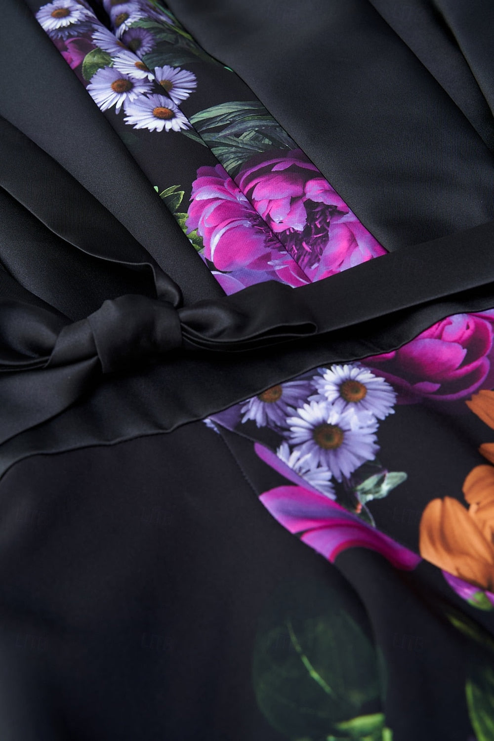 One Shoulder Flowers Sleeveless Jumpsuit Court Train Evening Dress