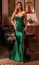 Strapless Long Corset Prom Dress: Ladivine KV1116